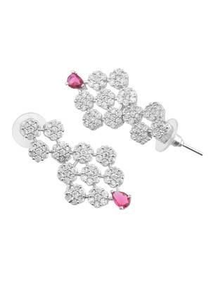 pink alloy necklace set with stone work 5