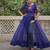 Blue faux georgette bandhni print with kutchi patche work navratri kurti