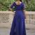 Blue faux georgette bandhni print with kutchi patche work navratri kurti