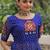 Blue faux georgette bandhni print with kutchi patche work navratri kurti