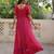 Pink faux georgette bandhni print with kutchi patche work navratri kurti