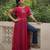 Pink faux georgette bandhni print with kutchi patche work navratri kurti
