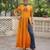 Yellow faux georgette bandhni print with kutchi patche work navratri kurti