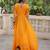 Yellow faux georgette bandhni print with kutchi patche work navratri kurti