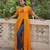 Yellow faux georgette bandhni print with kutchi patche work navratri kurti