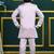 Boys satin chevron sequined embroidered sherwani set- lilac