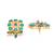 Green necklace & earrings set with kundan