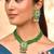 Green necklace & earrings set with kundan