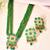 Green necklace & earrings set with kundan