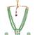 Green necklace & earrings set with kundan