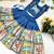 blue chinnon girls lehenga choli with embroidered work
