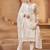 Off white pure bombay cotton semi stitched mirror & thread work suits