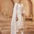 Off white pure bombay cotton semi stitched mirror & thread work suits