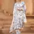 Off white pure bombay cotton semi stitched mirror & thread work suits