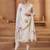 Off white pure bombay cotton semi stitched mirror & thread work suits