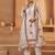 Off white pure bombay cotton semi stitched mirror & thread work suits
