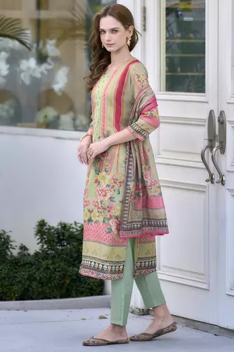 Silk blend kurta with bottom dupatta
