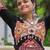 Multi Cotton Print Flared Lehenga With Rayon Kutchi Work Blouse