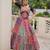 Multi Cotton Print Flared Lehenga With Rayon Kutchi Work Blouse