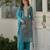 Tissue with floral print and embroidery party wear kurti set