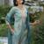Tissue with floral print and embroidery party wear kurti set
