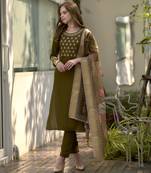 Rayon with embroidered work party wear kurti set