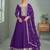 Purple thread embroidery & sequins work georgette anarkali suit - free size stitching (size upto 42")
