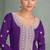 Purple thread embroidery & sequins work georgette anarkali suit - free size stitching (size upto 42")