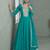 Blue thread embroidery & sequins work georgette anarkali suit - free size stitching (size upto 42")
