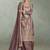 Mauve embroidered & sequins work chinnon silk straight palazzo suit - free size stitching (size upto 42")