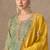 Green thraed embroidery & sequins work simar silk straight palazzo suit - free size stitching (size upto 42")
