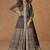 Black embroidery & sequins work georgette anarkali lehanga suit - free size stitching (size upto 42")