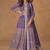 Purple embroidery & sequins work georgette anarkali lehanga suit - free size stitching (size upto 42")
