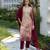 Tissue with floral print and embroidery party wear kurti set