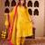 Panchi yellow silk hand embroidered suit set