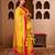 Panchi yellow silk hand embroidered suit set