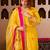 Panchi yellow silk hand embroidered suit set