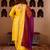 Sheeshphool yellow silk hand embroidered suit set