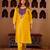 Sheeshphool yellow silk hand embroidered suit set