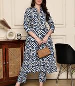 Rajnandini women's cotton jaipuri printed kurta with pant