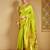 Lime green paithani silk blend saree with zari detailing and blouse