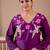 Flying flamingo purple silk hand embroidered suit set