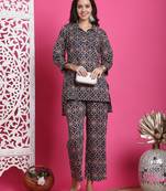 women's pure cotton printed co-ords