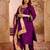 Krishika purple silk vrindavan themed hand embroidered suit set