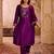 Krishika purple silk vrindavan themed hand embroidered suit set