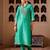 Krishika emerald green silk hand embroidered suit set
