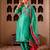 Krishika emerald green silk hand embroidered suit set