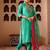 Krishika emerald green silk hand embroidered suit set