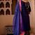 Ashnoor navy blue silk hand embroidered suit set