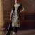 Black chinon silk free size upto 44 full stitched suits